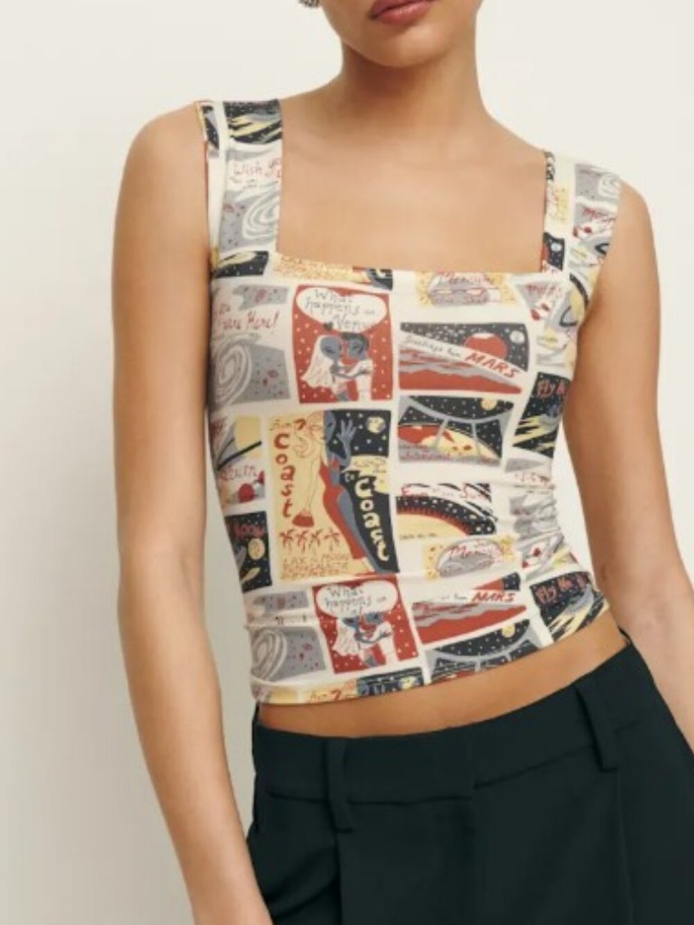 Reformation Clarke Knit Tank in Greetings Size Small